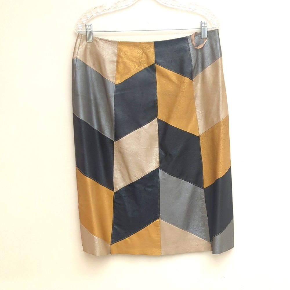 Multi -Tone Metro style Leather Skirt
